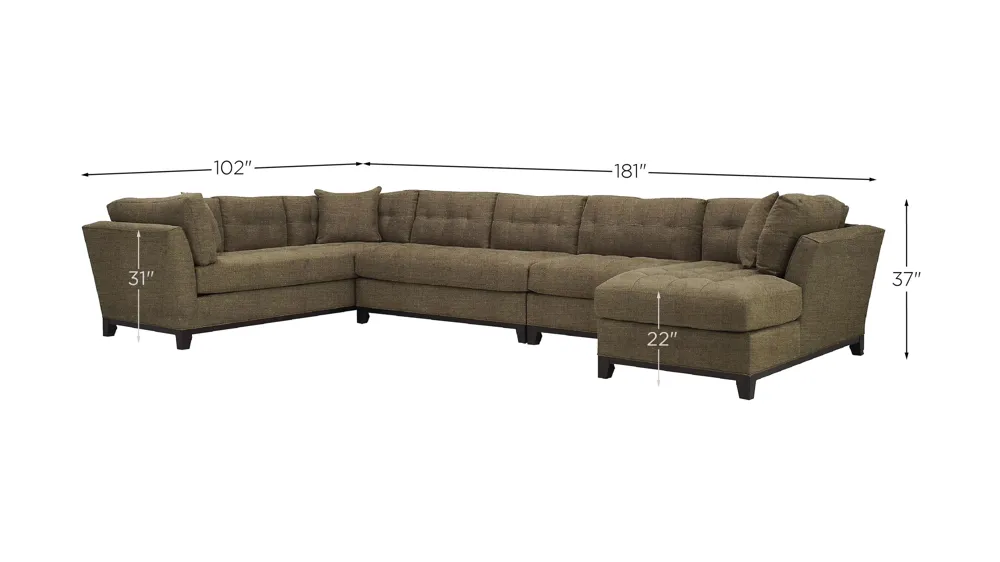 Cityscape 4-pc. Sectional Dimensions