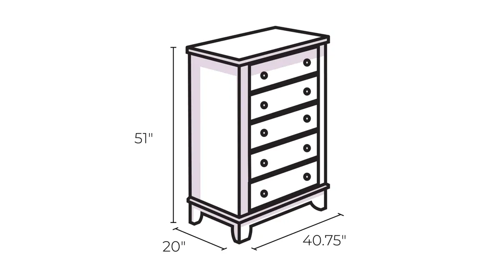 Wessex 5 Drawer Chest Dimensions