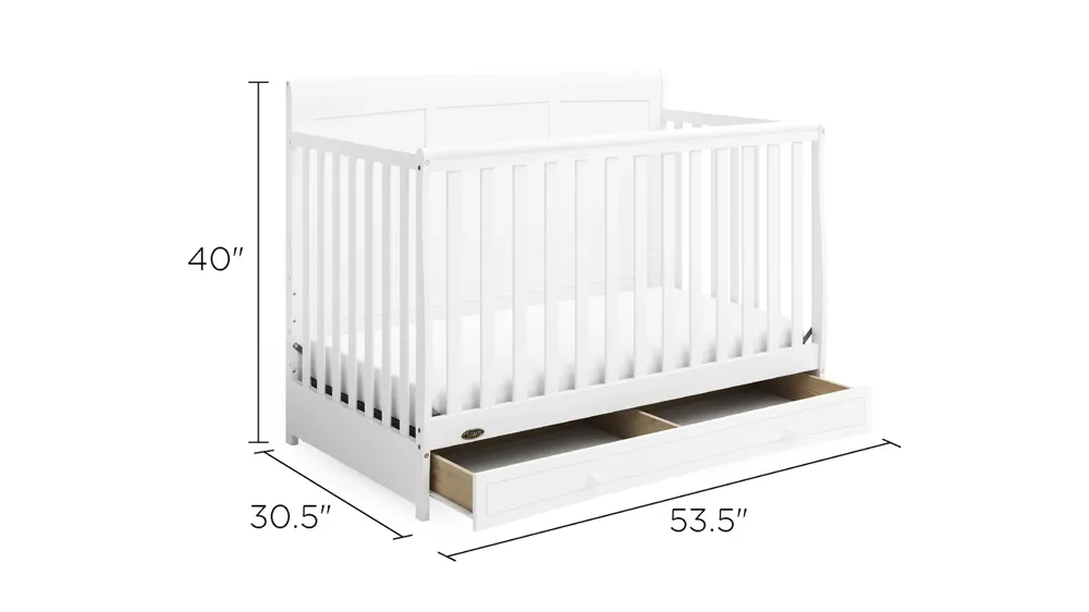 Graco Asheville 4-in-1 Convertible Crib with Drawer Dimensions