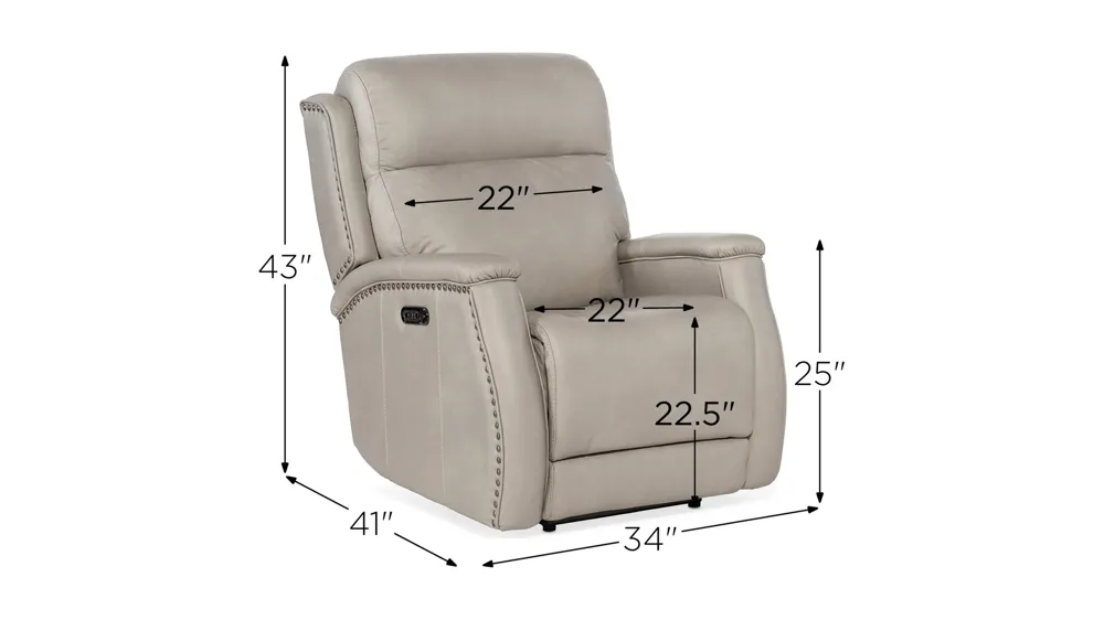 Rhea Zero Gravity Power Recliner with Power Headrest Dimensions