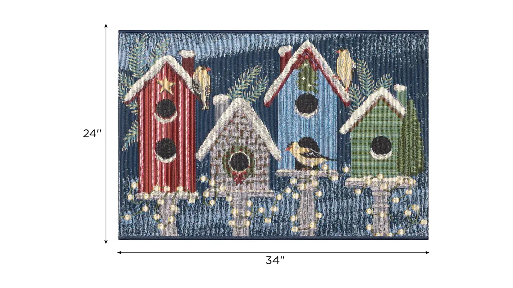 Esencia Birdhouse Holiday Indoor/Outdoor Mat Dimensions