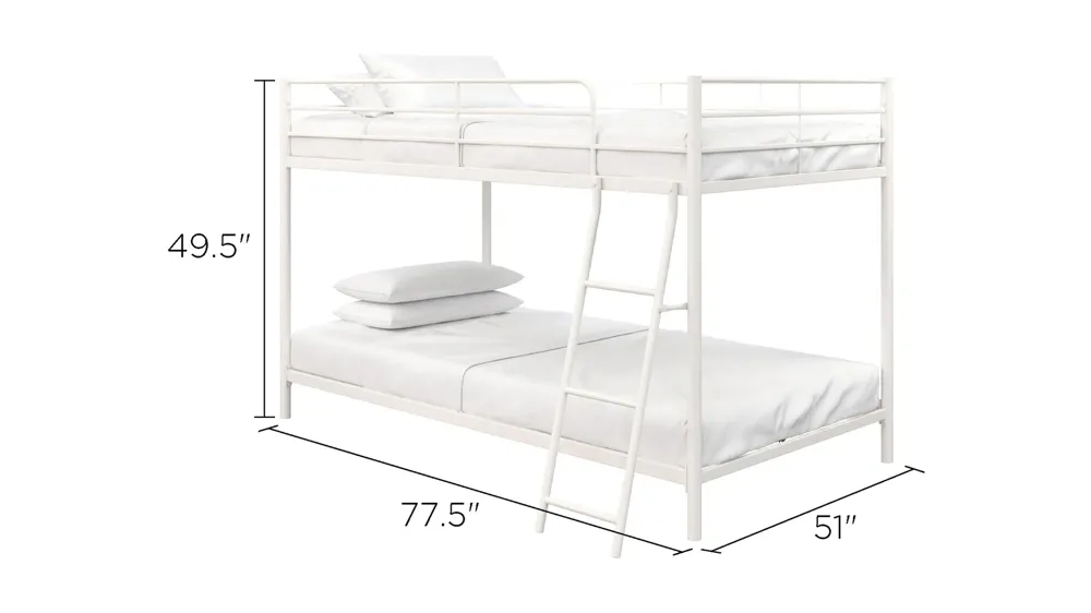 Atwater Living Bloor Small Space Twin over Twin Bunk Bed Dimensions