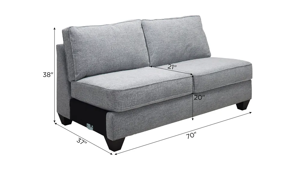 Alston Armless Loveseat Dimensions