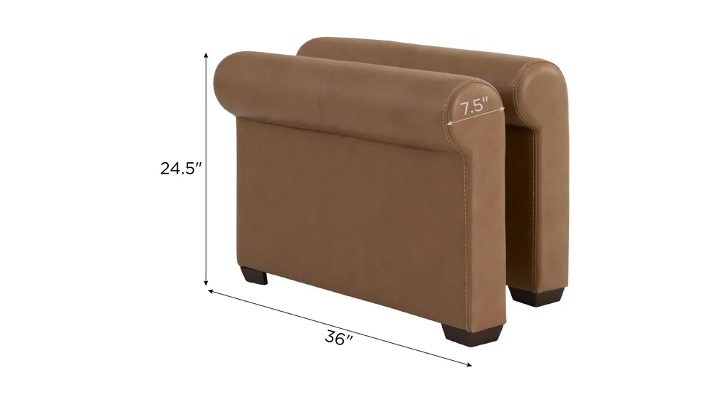 Harley Set of Two Leather Roll Arms Dimensions