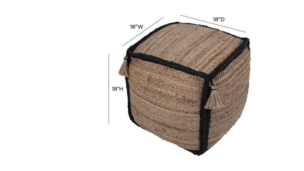 Briana Braided Pouf Dimensions