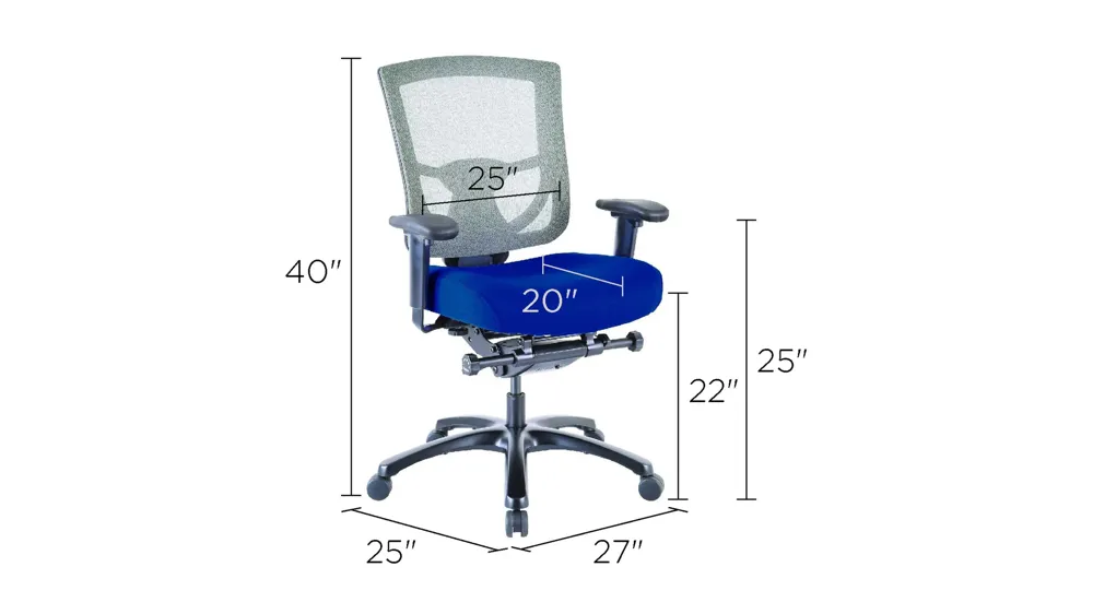 Tempur-Pedic Mesh Back Home Office Chair Dimensions