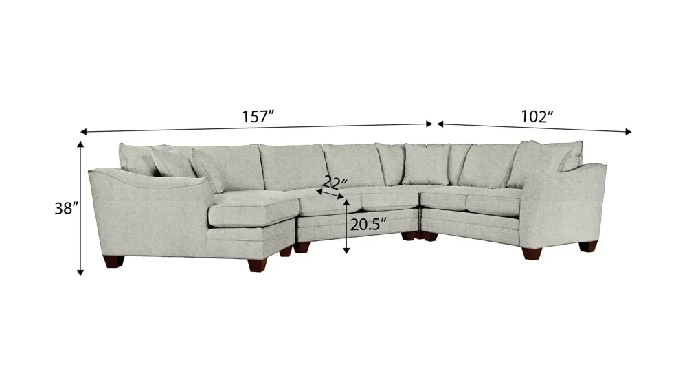 Foresthill 4-pc. Left Hand Cuddler with Loveseat Sectional Sofa Dimensions