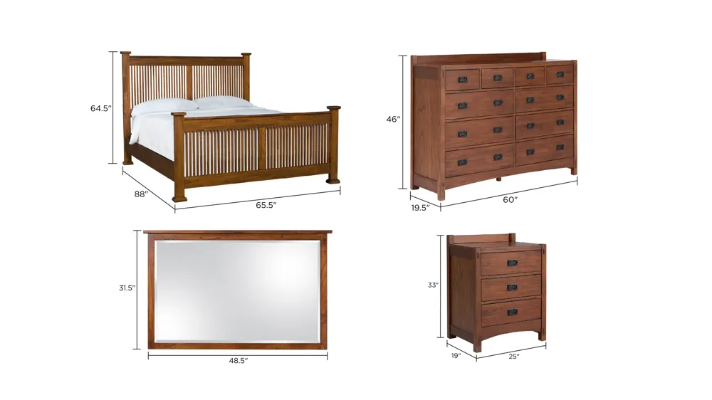 Gulliver 4-pc. Panel Bedroom Set Dimensions