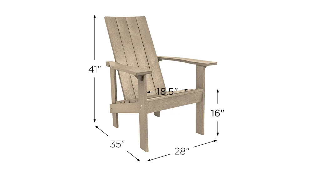Generation Recycled Outdoor Modern Adirondack Chair Dimensions