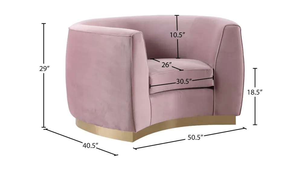 Julian Velvet Chair Dimensions