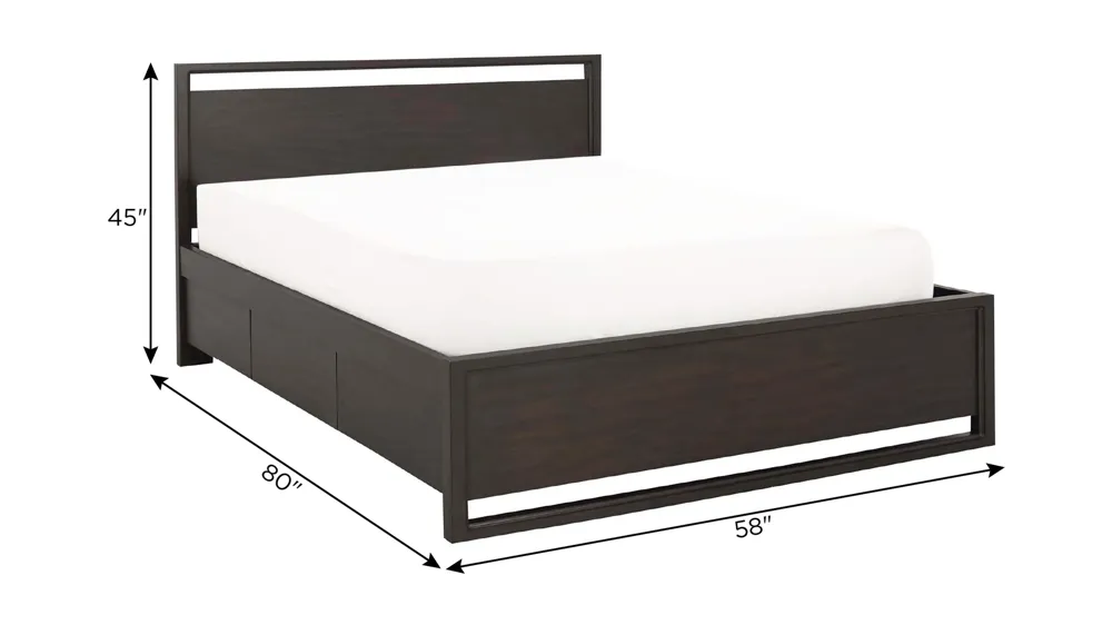 Aversa 1-Sided Storage Bed Dimensions