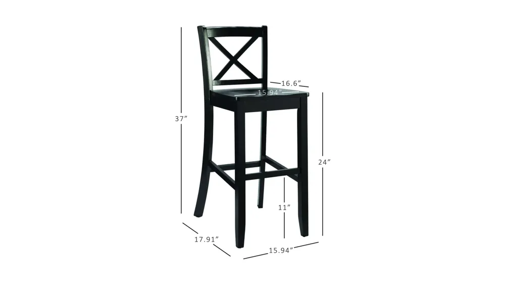 Jorissen Bar Stool - Set of 2 Dimensions
