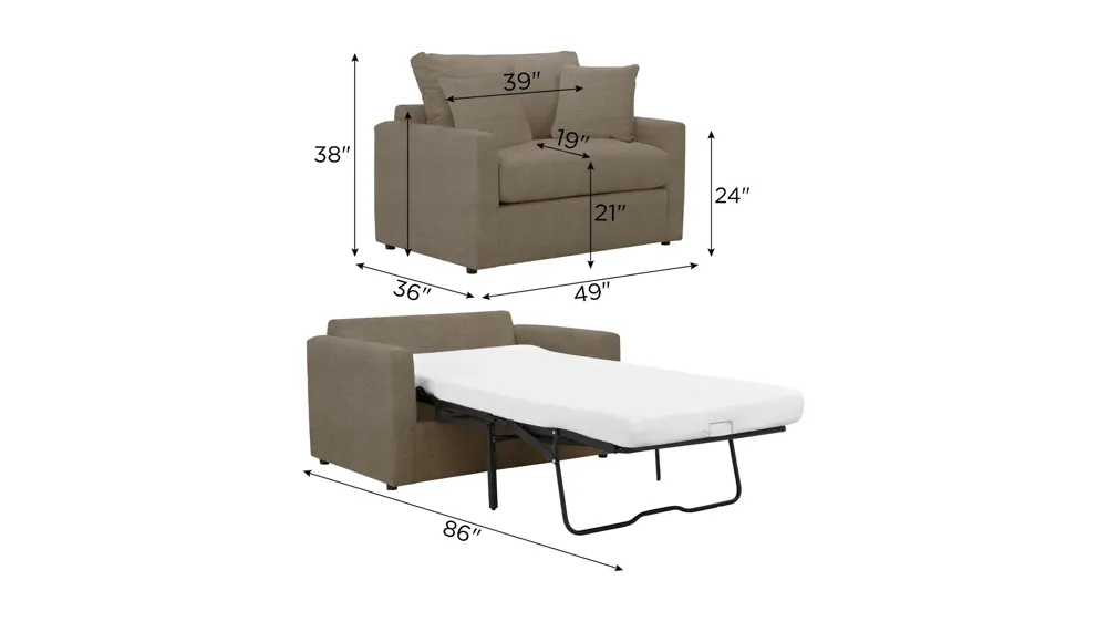 Penny Twin Sleeper Dimensions