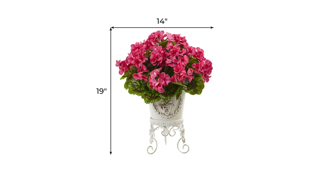 Geranium with Metal Planter (Indoor/Outdoor) Dimensions