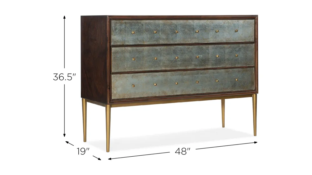 Melange Estrella Three Drawer Chest Dimensions