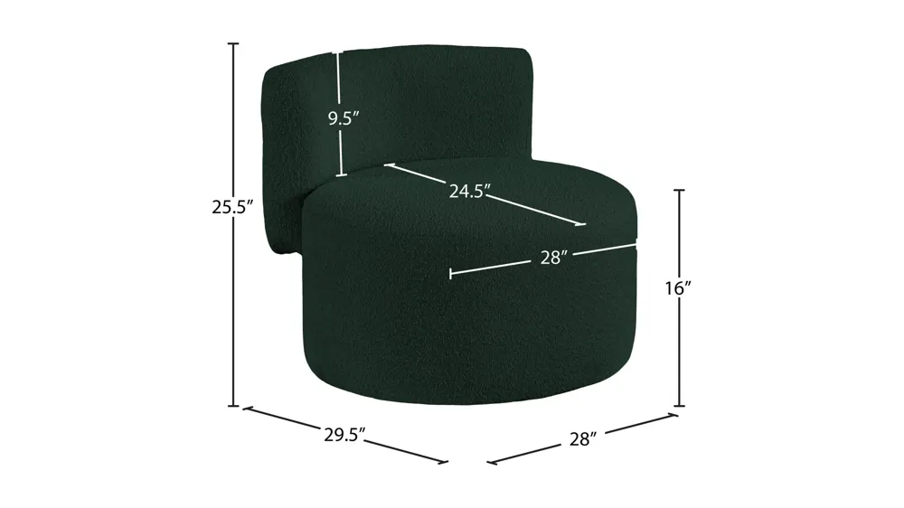 Como Boucle Fabric Accent Chair Dimensions