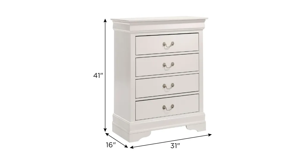 Rossie 4-Drawer Bedroom Chest Dimensions