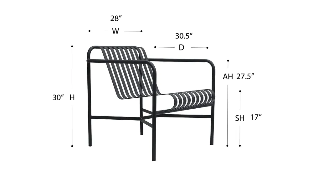 Enid Outdoor Lounge Chair Dimensions