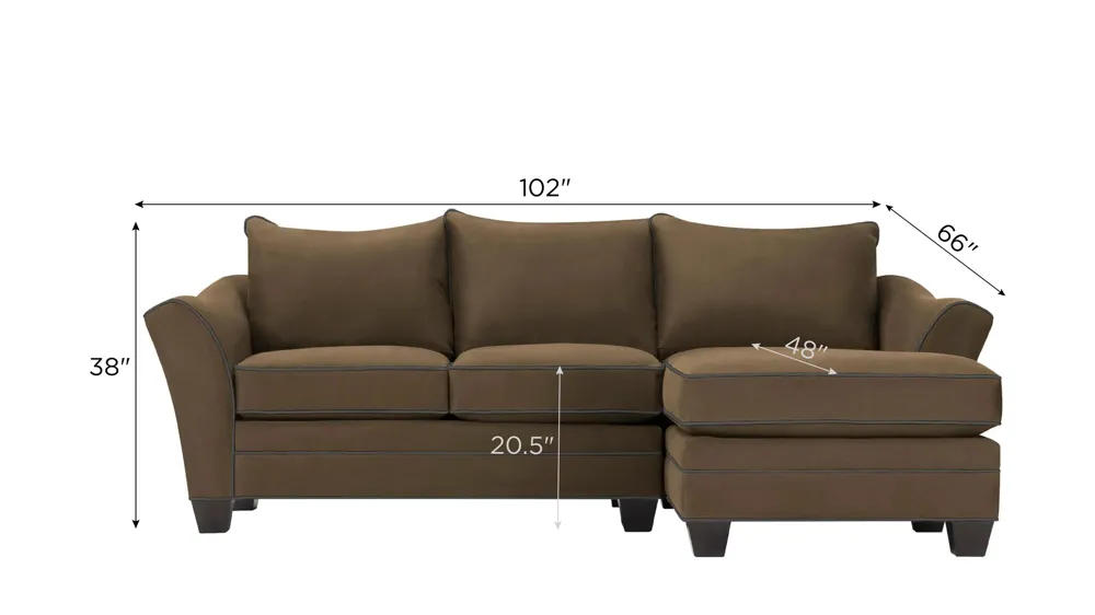 Foresthill 2-pc. Right Hand Chaise Sectional Sofa Dimensions