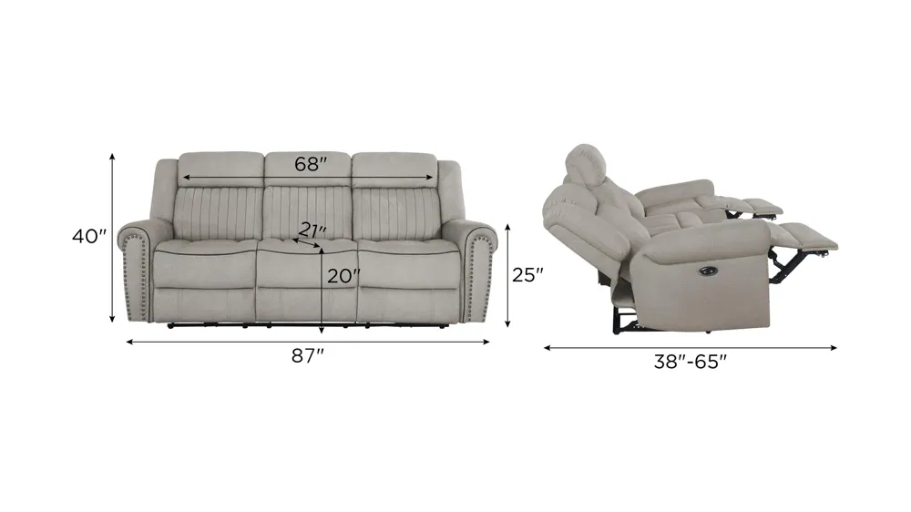 Harrison Power Sofa Dimensions