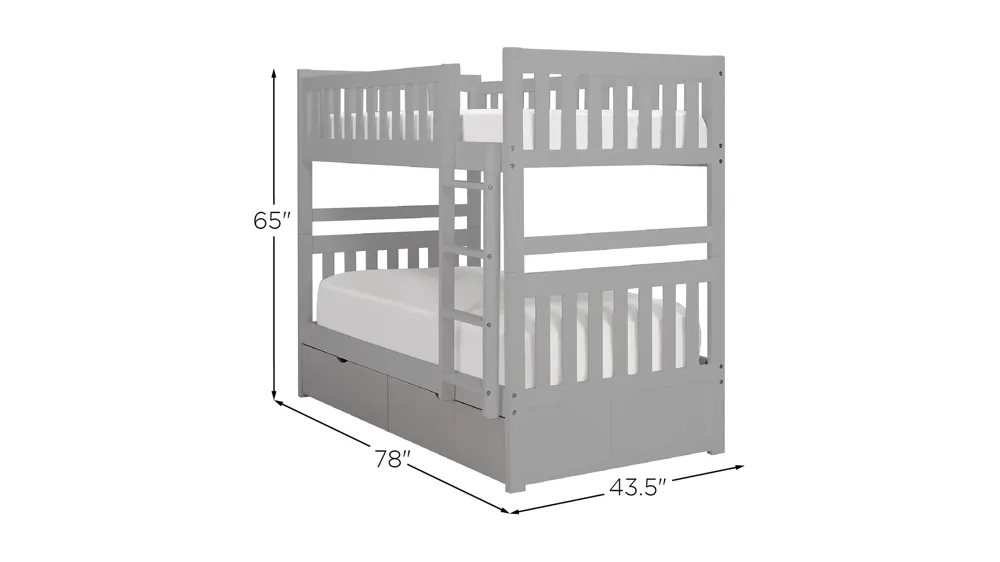 Belisar Storage Bunk Bed Dimensions