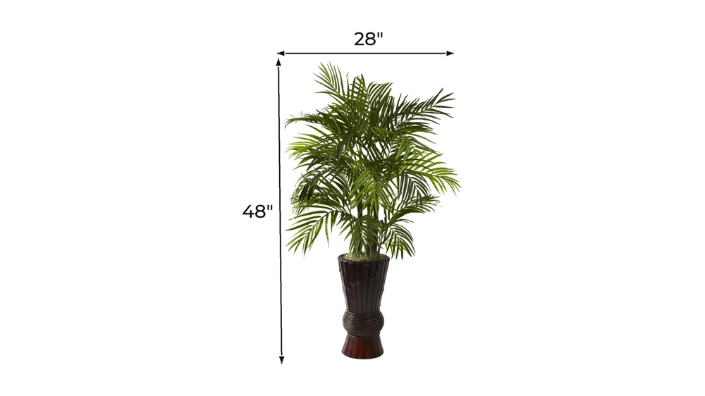 4ft. Areca with Bamboo Planter Dimensions