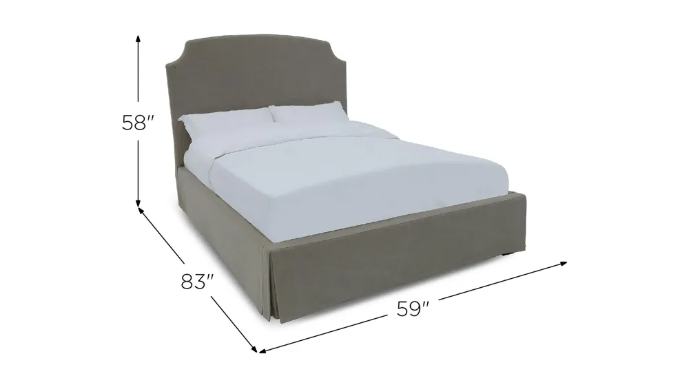 Laurel Upholsterd Skirted Panel Bed Dimensions