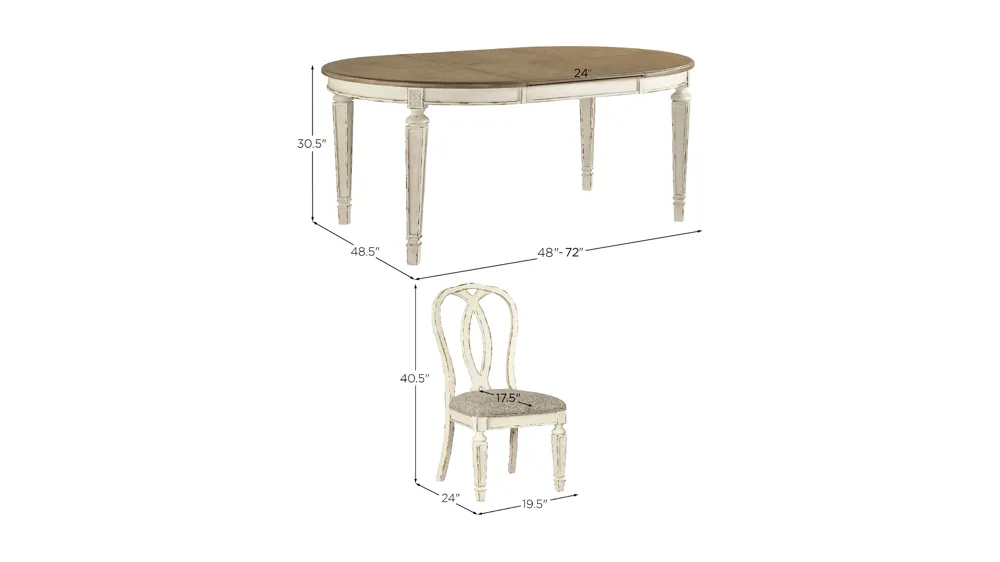 Delphine 7-pc. Dining Set Dimensions