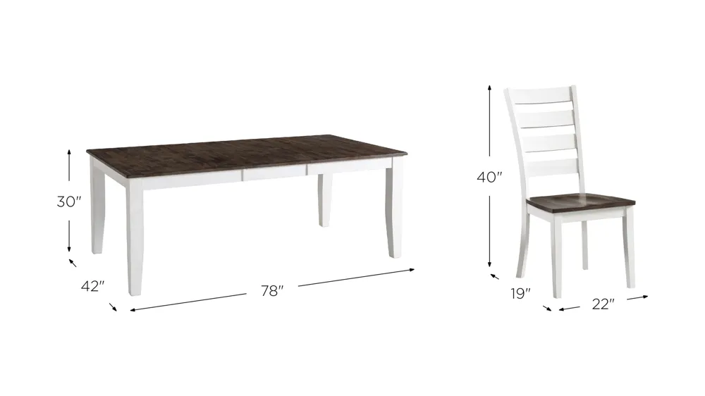 Kona 7-pc. Dining Set Dimensions