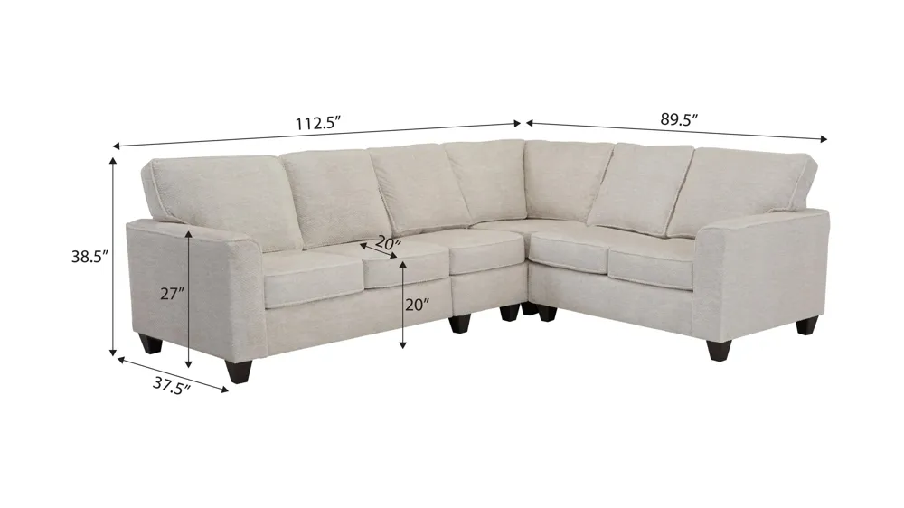 Dune 4-pc. Sectional Dimensions