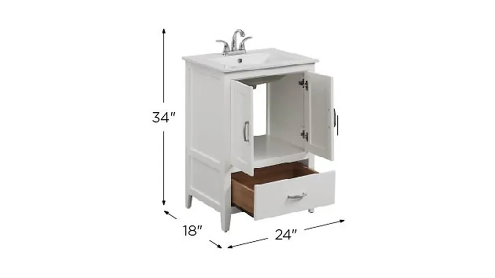 Elyria 24" Bathroom Vanity Dimensions