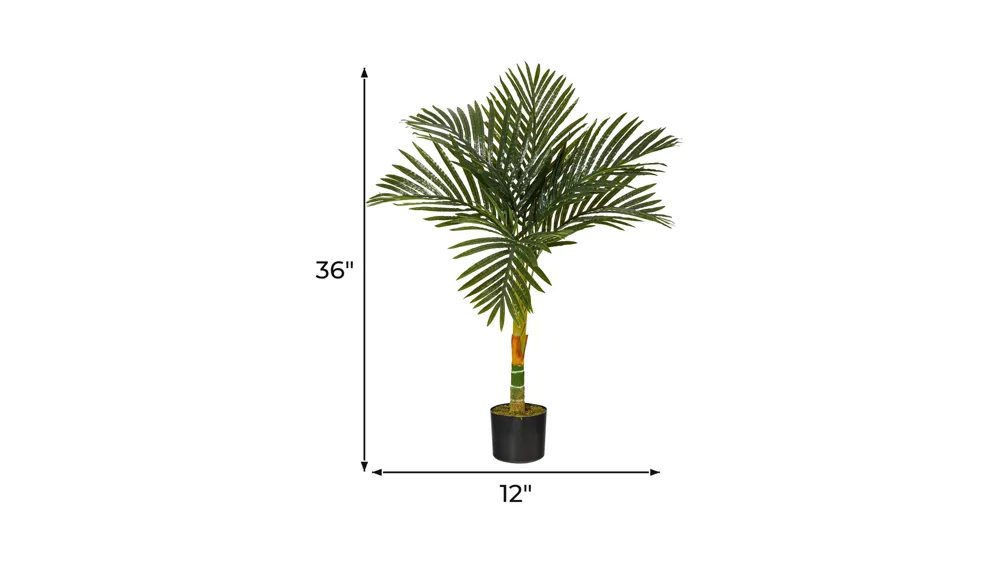 3ft. Golden Cane Artificial Palm Tree Dimensions