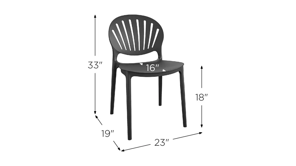 COSCO Outdoor Stacking Resin Chair - Set of 2 Dimensions