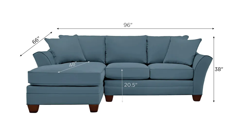 Foresthill 2-pc. Left Hand Chaise Sectional Sofa Dimensions