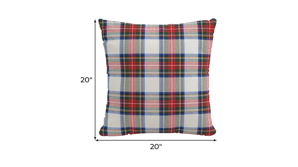 20" Holiday Plaid Pillow Dimensions