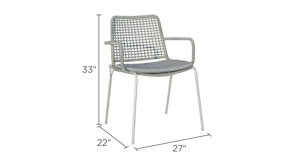 Amazonia Outdoor 4-pc. Rope Steel Chairs Dimensions