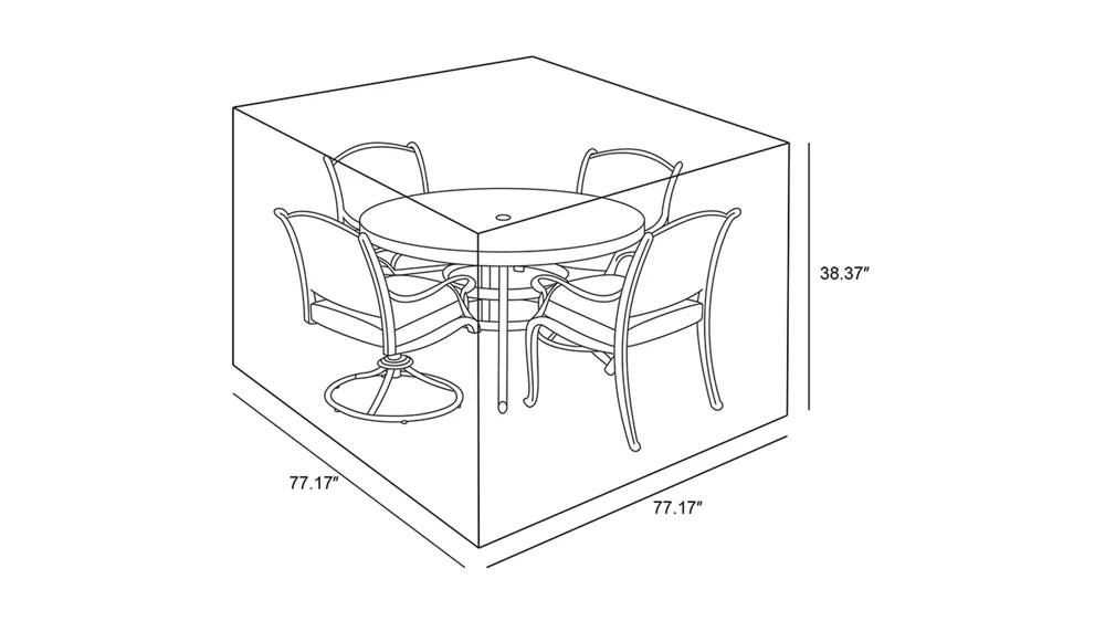 Cover for Indigo Bay Round Dining Set Dimensions