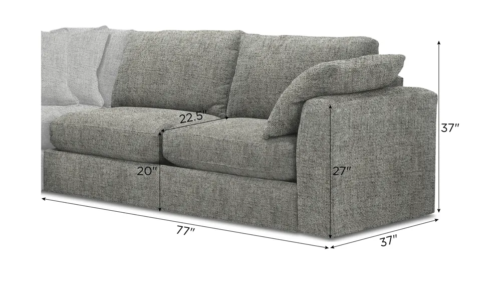 Nappily Right Arm Facing Loveseat Dimensions