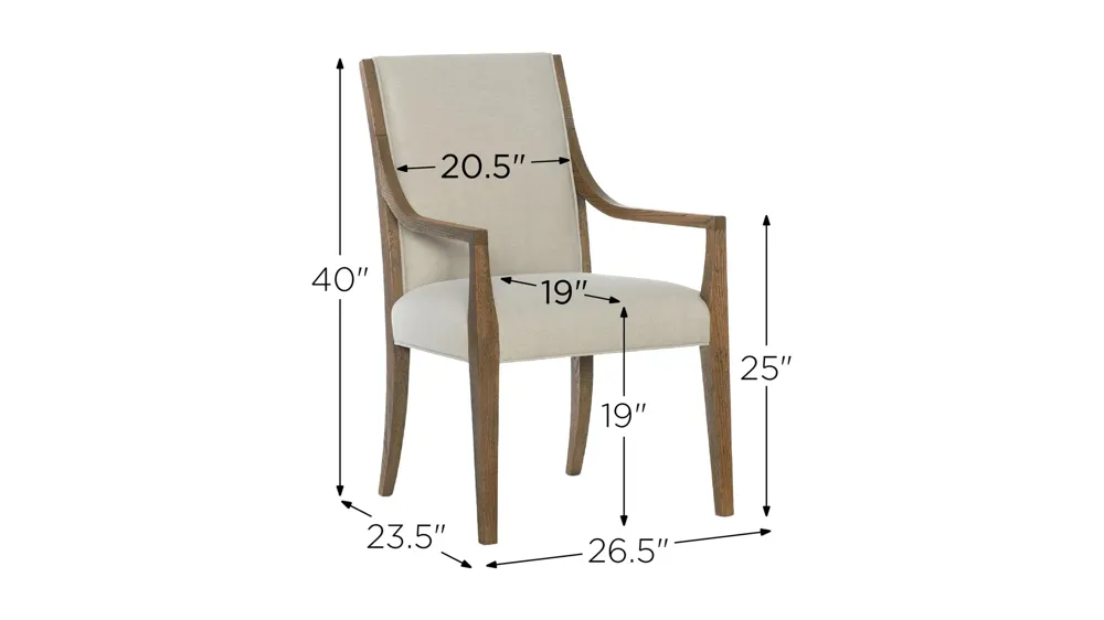Chapman Upholstered Arm Chair-Set of 2 Dimensions