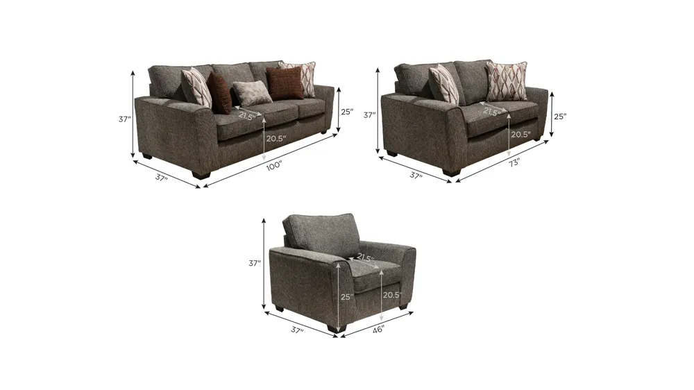 Bray Living Room Set Dimensions