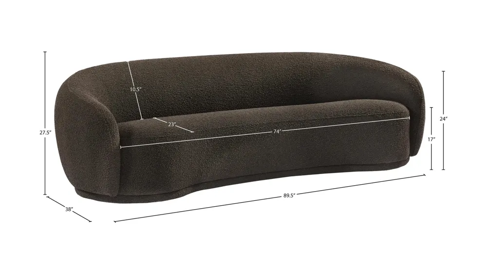 Hyde Boucle Fabric Sofa Dimensions