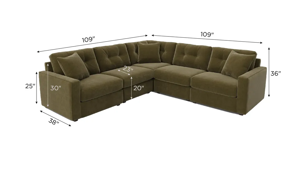 ModularOne 5-pc. Sectional Dimensions