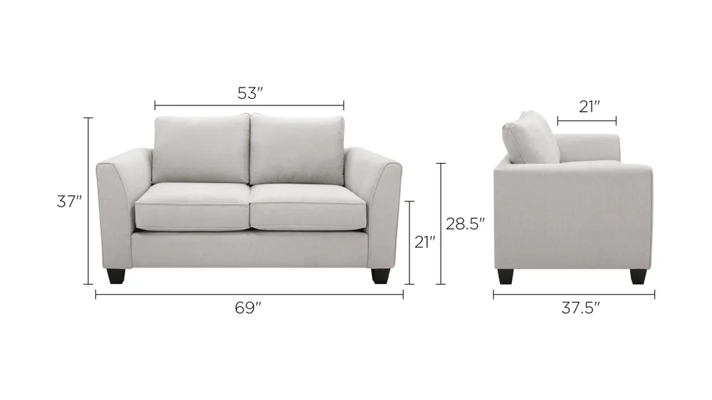 Daine Loveseat Dimensions