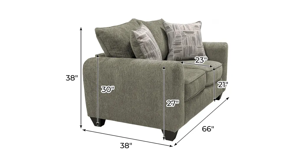 Jaden Loveseat Dimensions