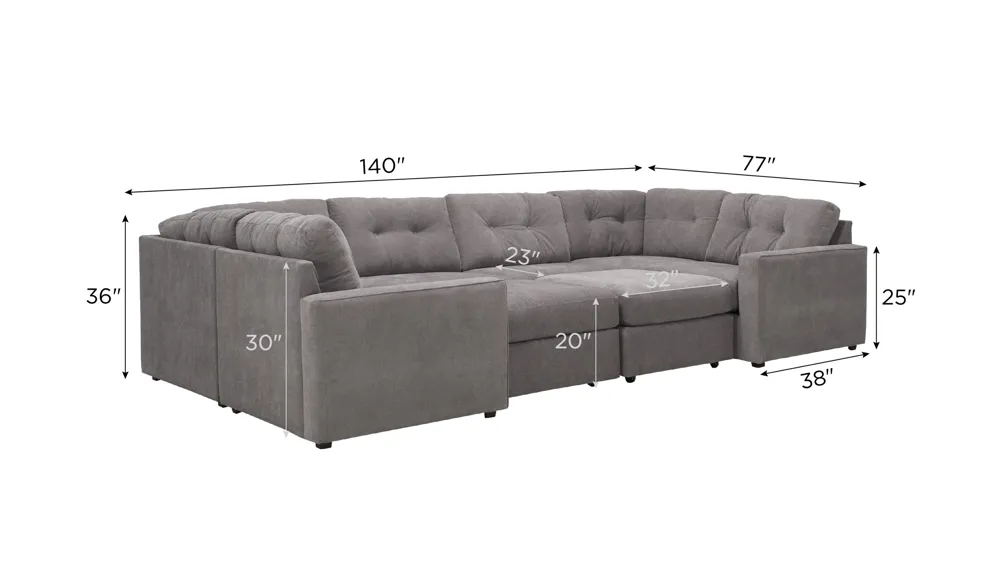 ModularOne 8-pc. Sectional Dimensions