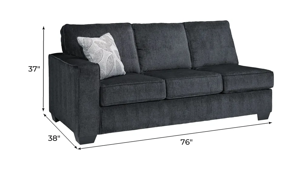 Adelson Left Arm Facing Chenille Sofa Dimensions