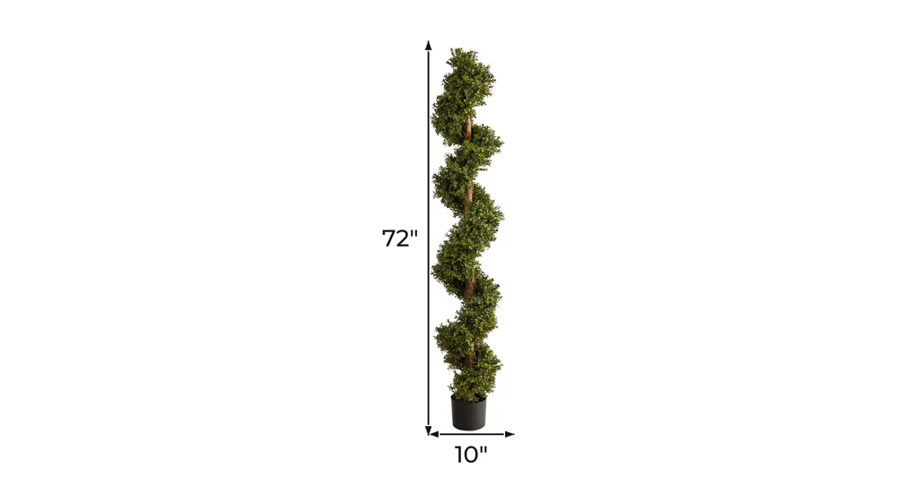6ft. Boxwood Spiral Topiary Artificial Tree Dimensions