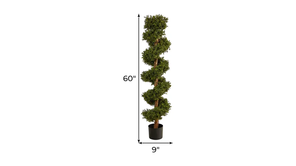 5ft. Boxwood Spiral Topiary Artificial Tree (Indoor/Outdoor) Dimensions
