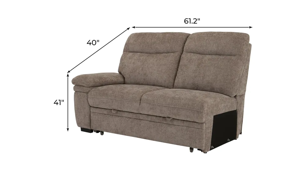 Enbridge Left Arm Facing Pop Up Sleeper Dimensions