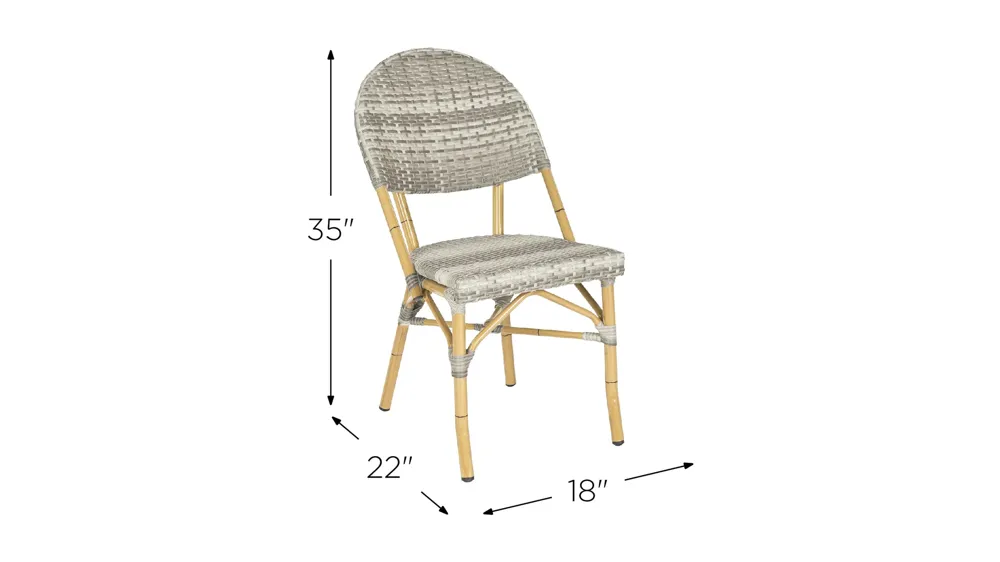 Topher Outdoor Side Chair - Set of 2 Dimensions